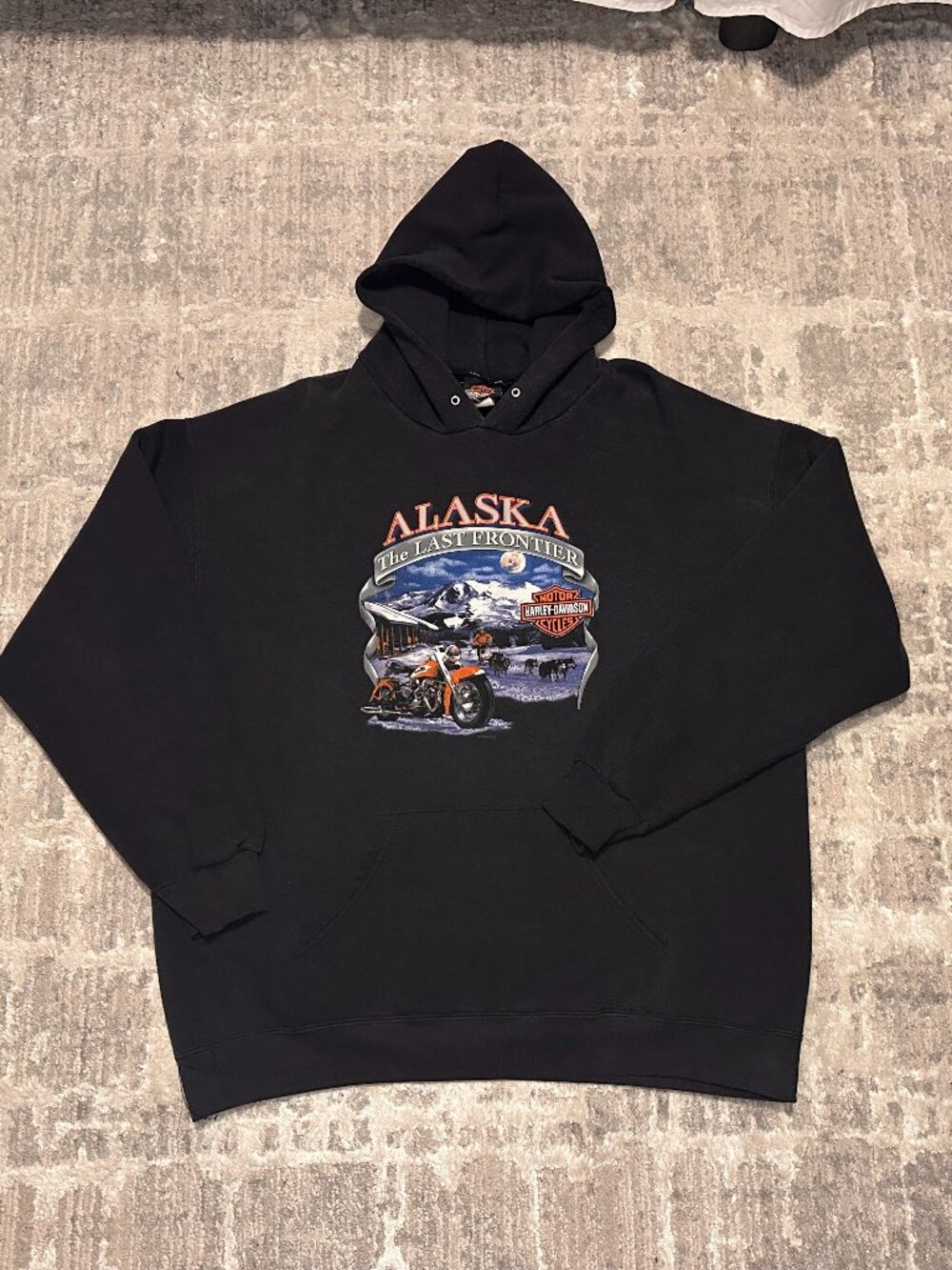 Vintage 2004 Y2K Harley-Davidson Anchorage Alaska Pullover Hoodie Size XL Biker